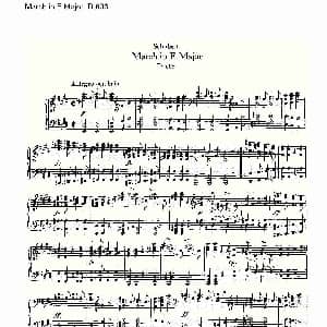 March in E Major D.606 钢琴谱
