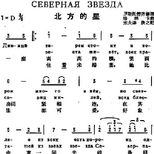 北方的星 前苏联 _外国歌谱_词曲:罗斯托普齐娜作词 水夫译词 格林卡曲 焕之配歌