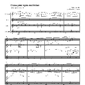 萨克斯谱 | Close your eyes and listen 四重奏总谱 分谱
