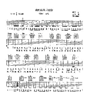 我的眼里只有你 吉他谱 景岗山 雅文 三宝