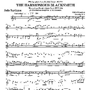 THE HARMONIOUS BLACKSMITH 男中音分谱