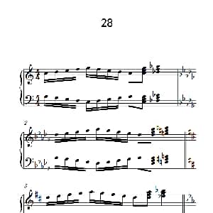 七.五指原位移调练习28 钢琴谱