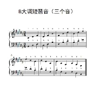 B大调短琶音 钢琴谱