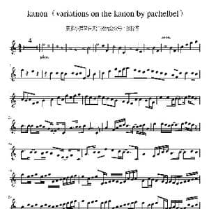 kanon by pachelbel｜卡农Canon｜乔治 温斯顿 小提琴谱_歌曲简谱