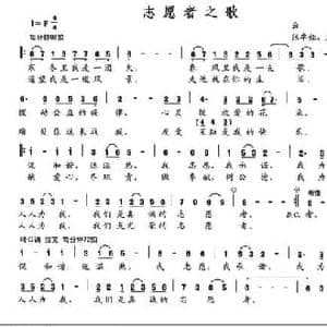 志愿者之歌_民歌简谱_词曲:云剑 张卓娅 王祖皆
