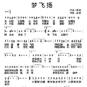梦飞扬_通俗唱法乐谱_词曲:玮琳 皮特