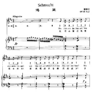 Sehnsucht_外国歌谱_词曲:歌德 贝多芬曲 周文楠译配