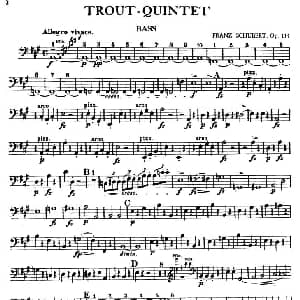 小提琴谱 | TROUT QUINTET 鳟鱼五重奏 BASS分谱 舒伯特