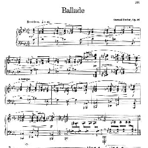 Ballade Op.46 钢琴谱 塞谬尔 巴伯 Samuel Barber
