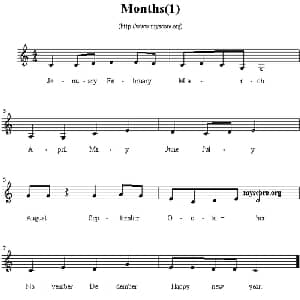 Months_外国歌谱
