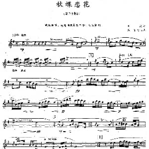 笛子谱 | 秋蝶恋花 朱毅