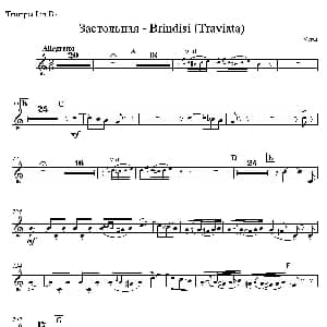 饮酒歌 管弦乐队2支小号分谱 意 威尔第