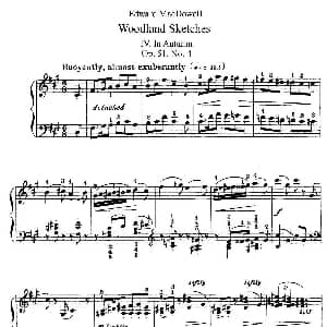 Woodland Sketches Op.51 钢琴谱 爱德华 亚力山大 麦克道威尔