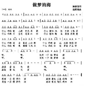 做梦的海_通俗唱法乐谱_词曲:徐福清 赵秀富