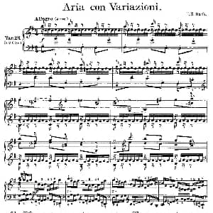 Aria con Variazioni 之28 钢琴谱 J.S.Bach