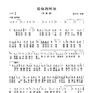 想你的时候_通俗唱法乐谱_词曲:张文全 张文全