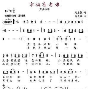 幸福有老娘_民歌简谱_词曲:刘志毅 由文举