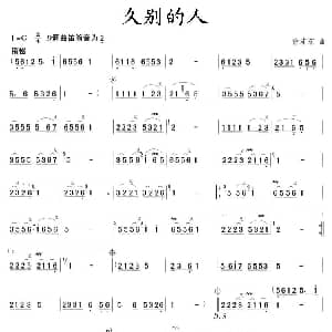 笛子谱 | 久别的人 徐沛东