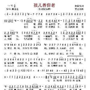 孩儿养你老_歌曲简谱_词曲:赵国伟 裴忠宇