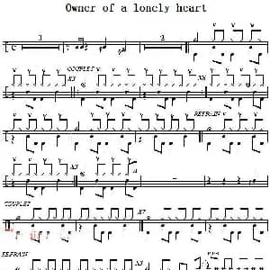 Yes Owner of a lonely heart 爵士鼓谱