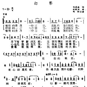 幻影_通俗唱法乐谱_词曲:刘虞瑞 林敏怡