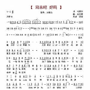 回来吧好吗_歌谱投稿_词曲:刘德华 殿文琦