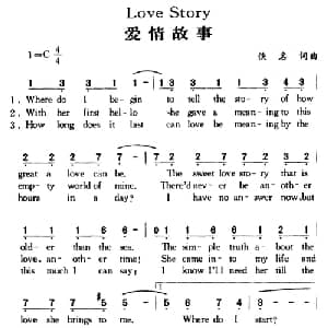 Love Story_外国歌谱