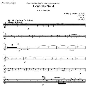 萨克斯谱 | Mozart Concerto KV495 No.4 1st 中音萨克斯 Mozart 莫扎特