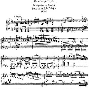 海顿 钢琴奏鸣曲 Hob XVI 52 in E flat major 钢琴谱 海顿