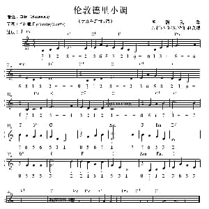 电子琴谱 | 伦敦德里小调 G 柯尔伯/S 特尔纳改编