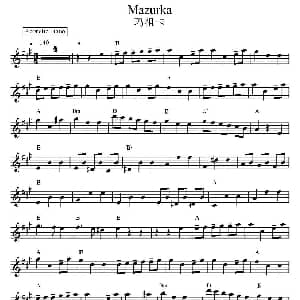 电子琴谱 | 玛祖卡