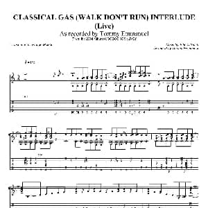 tommy emmanuel classical gas 吉他谱 tommy emmanuel