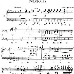 肖邦 波兰舞曲 Op.posth.P.1 No.8 降G大调 钢琴谱 肖邦