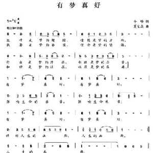 有梦真好_民歌简谱_词曲:牛峰 夏宝森