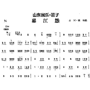 罗江怨 山东民乐 管子 占河 根生记谱