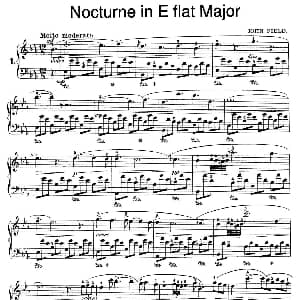 Nocturne No.1 in E flat Major 钢琴谱 约翰 菲尔德 John Field