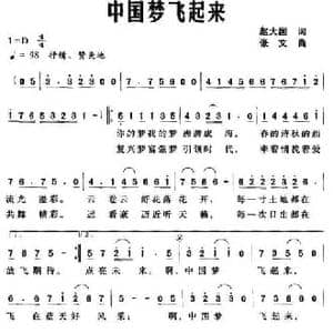 中国梦飞起来_民歌简谱_词曲:赵大国 张文