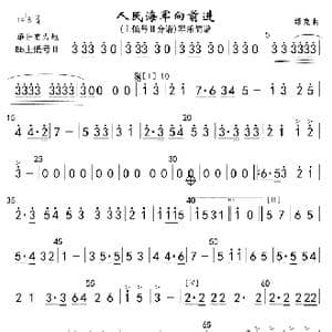 8人民海军向前进 上低号Ⅱ分谱 军乐_歌曲简谱_词曲: 魏群