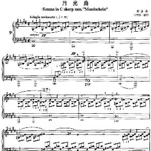 不可不弹的世界钢琴名曲 月光曲 钢琴谱 贝多芬