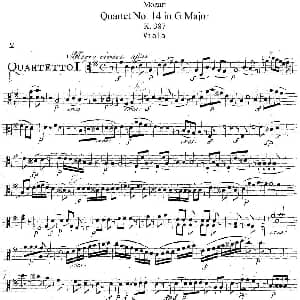 小提琴谱 | Mozart Quartet No.14 in G Major,K.387 Viola分谱