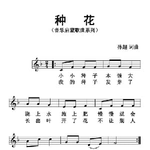 种花_儿歌乐谱_词曲:孙超 孙超