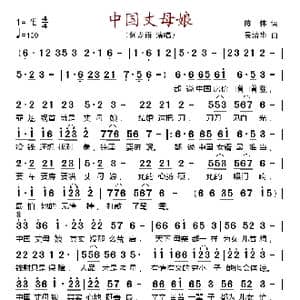 中国丈母娘_歌谱投稿_词曲:陈伟 吴清华