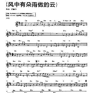 电子琴谱 | 风中有朵雨做的云 陈耀川