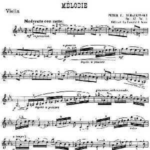 小提琴谱 | 旋律 柴科夫斯基 小提琴谱