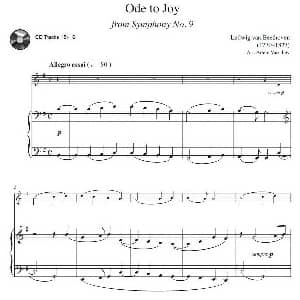 欢乐颂 小号独奏 钢琴伴奏谱