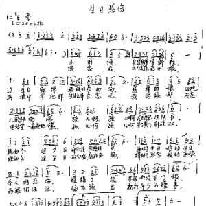 生日感伤_歌谱投稿_词曲:刁长育 刘汉生
