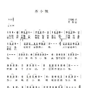 苏小妹_通俗唱法乐谱_词曲:王雪梅 黄枰