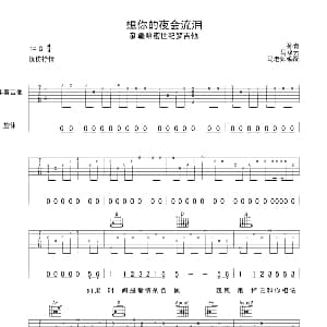 想你的夜会流泪 吉他谱 孙青 马双云 孙青