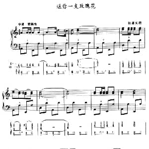手风琴谱 | 送你一支玫瑰花 五线谱 简谱 新疆民歌