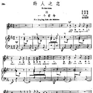 诗人之恋 11 一个青年_外国歌谱_词曲:海涅 舒曼曲 尚家骧译